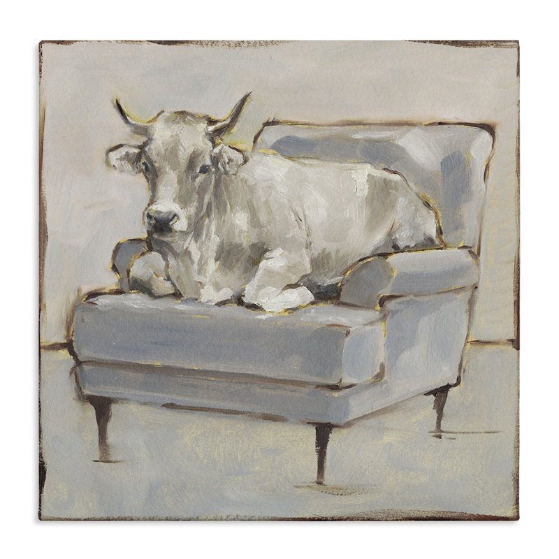 Toile blanche sur toile de canapé, design par Ethan Harper, H 17 po x l 17 po
