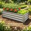 Jardinière galvanisée surélevée, bac à fleurs en métal de 120 x 60 x 30 cm pour légumes, fleurs et fines herbes