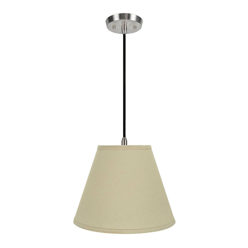 Luminaire suspendu conique à 1 lumière Melvin, H 11 po x l 14 po x P 7 po, Beige