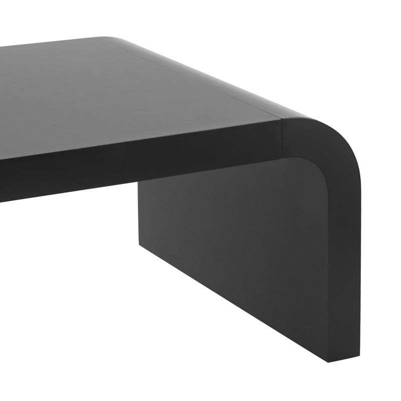 Table basse incurvée Oryn, Noir