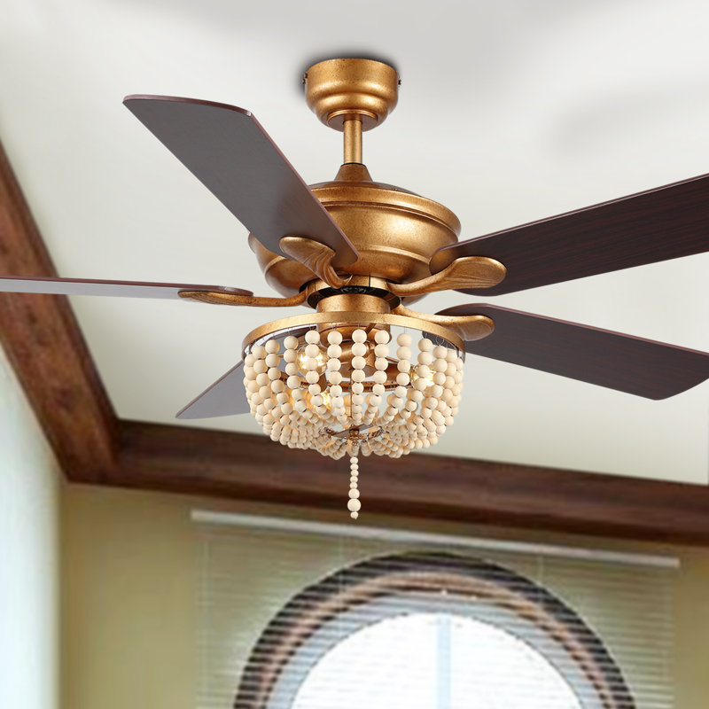 Bristal 52'' Ceiling Fan with Light Kit, Gold