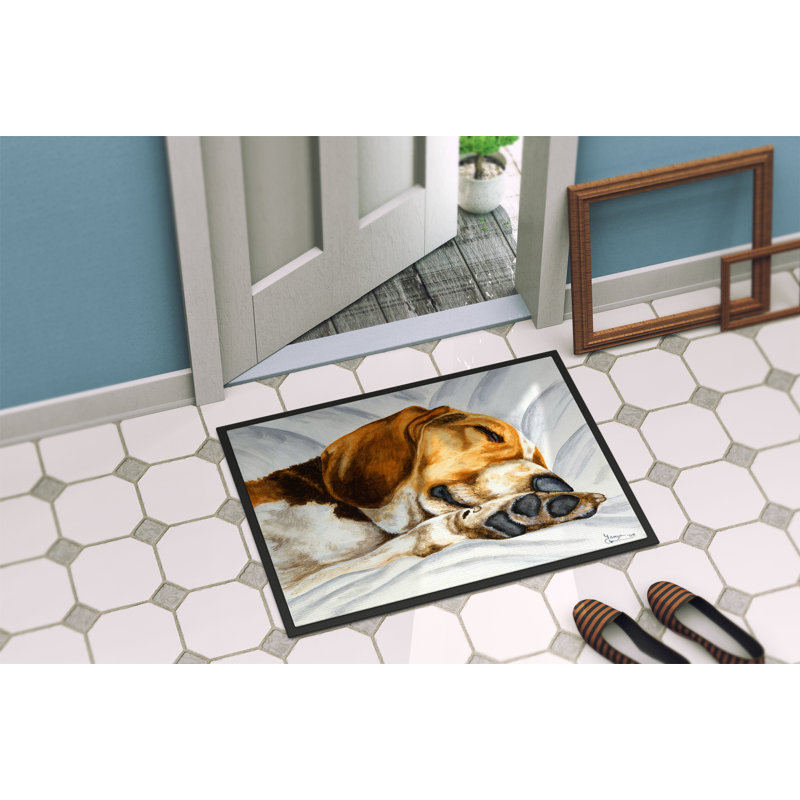 Tapis de porte d'extérieur antidérapant Viking Beagle Bliss, Rectangle 1 pi 6 po x 2 pi 3 po
