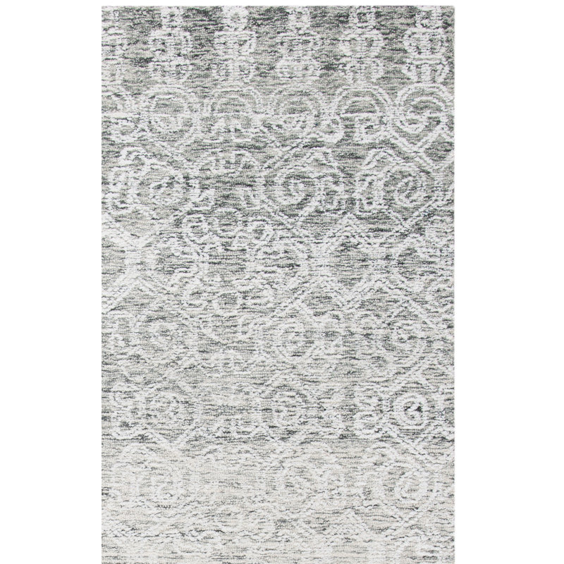 Tapis géométrique en laine / viscose / coton touffeté à la main Ildo, Rectangle 3 pi x 5 pi