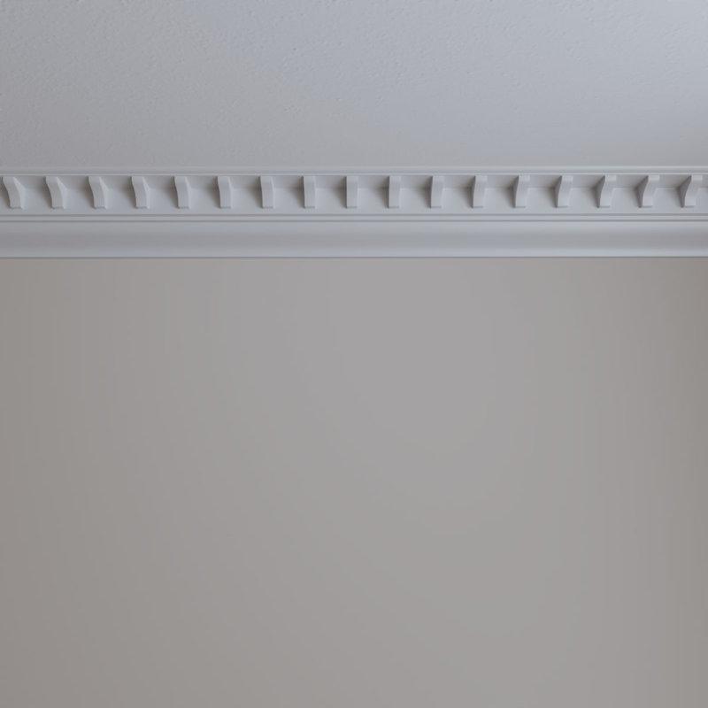 Primed Geometric Urethane Crown Moulding Sample, 12" Length