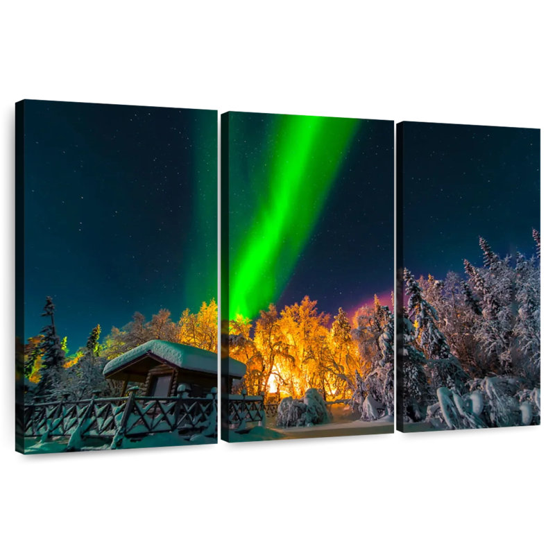 Alvord Wintry Lapland Northern Lights, H 20 po x l 33 po