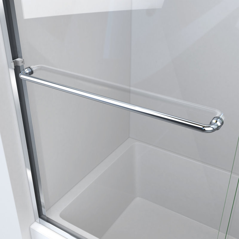 Ete 72" W x 57.38" H Bypass Frameless Tub Door, Polished Chrome, Right Opening