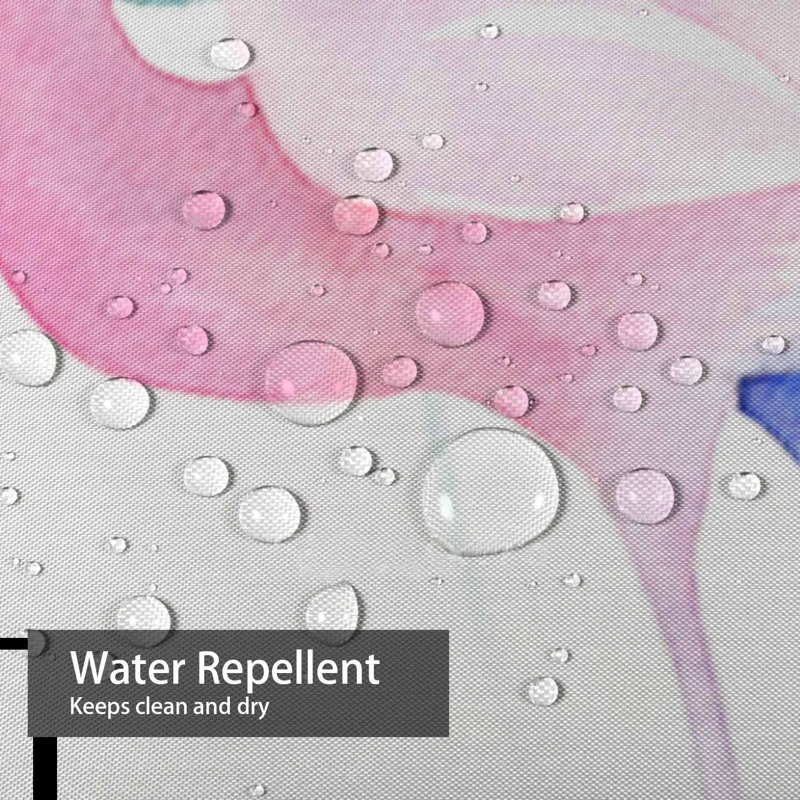 Rideau de douche avec 12 crochets aquarelle, L 72 po x l 78 po