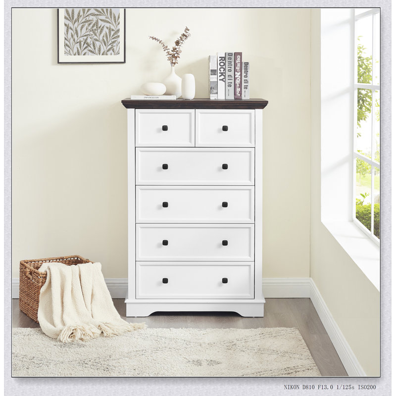 Commode 6 tiroirs, commode haute 6 tiroirs
