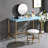 Baby Blue & Gold Finish Writing Desk W/USB