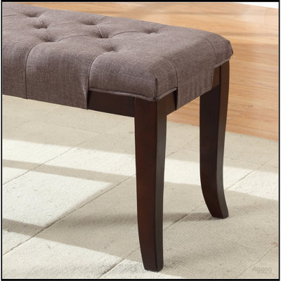 Linon Tufted Bench, Fabric, Brown