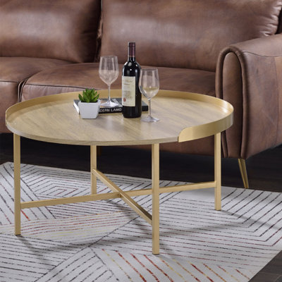 Table basse ronde avec plateau de style plateau pour le salon