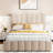 Hydraulic Storage Upholstered Bed - Beige Comfortable Design Elegant Platform With System