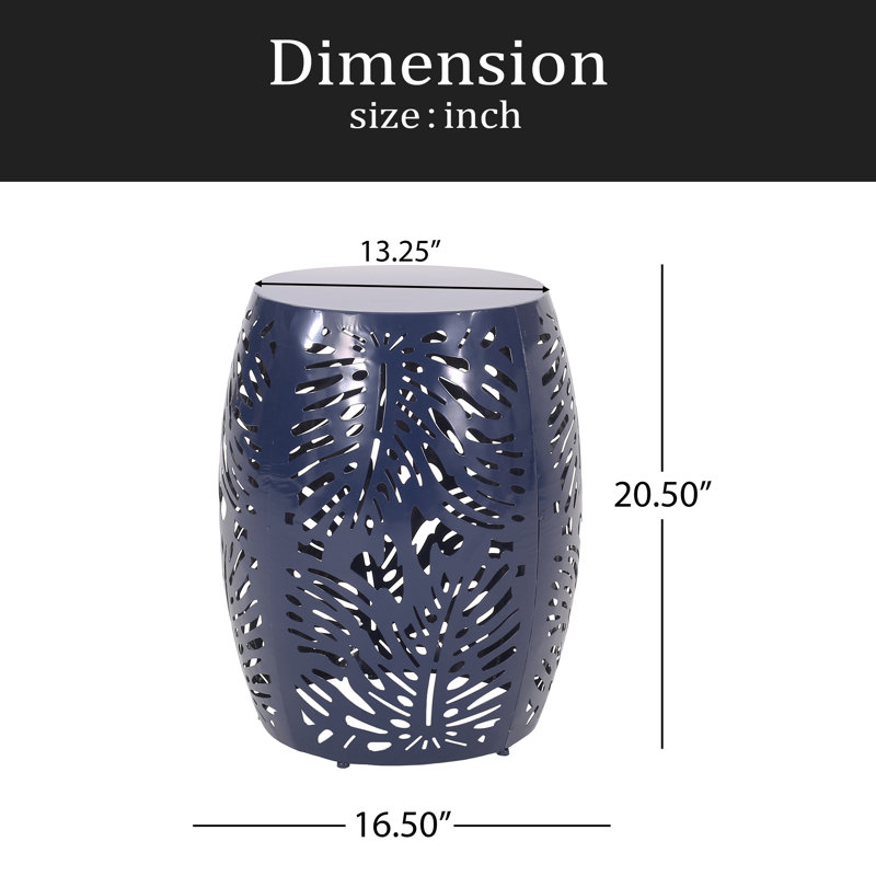 Metal End Table -Large, Blue