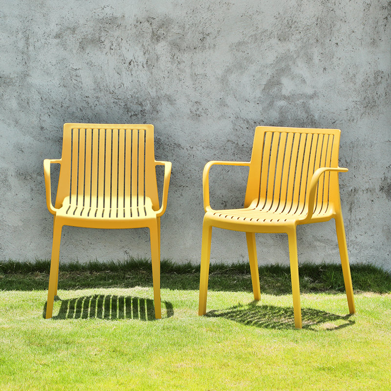 Mitchal Stackable Armchair, Set Of 2 , Gold