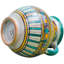 Vase de table intérieur / extérieur 6 po turquoise / orange / blanc