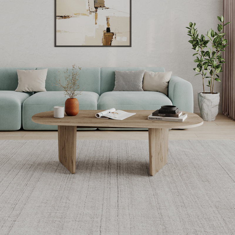 Coffee Table, Large 130cm Oval Coffee Table Natural Oak