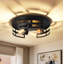 2-Pack 11-inch Farmhouse Industrial Flush Mount Ceiling Light Open-Frame Dimmable Design Matte Black-129770351