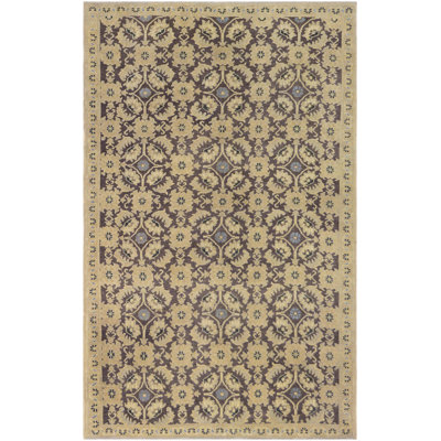Tapis unique sable / noir mat noué à la main 8 pi x 10 pi