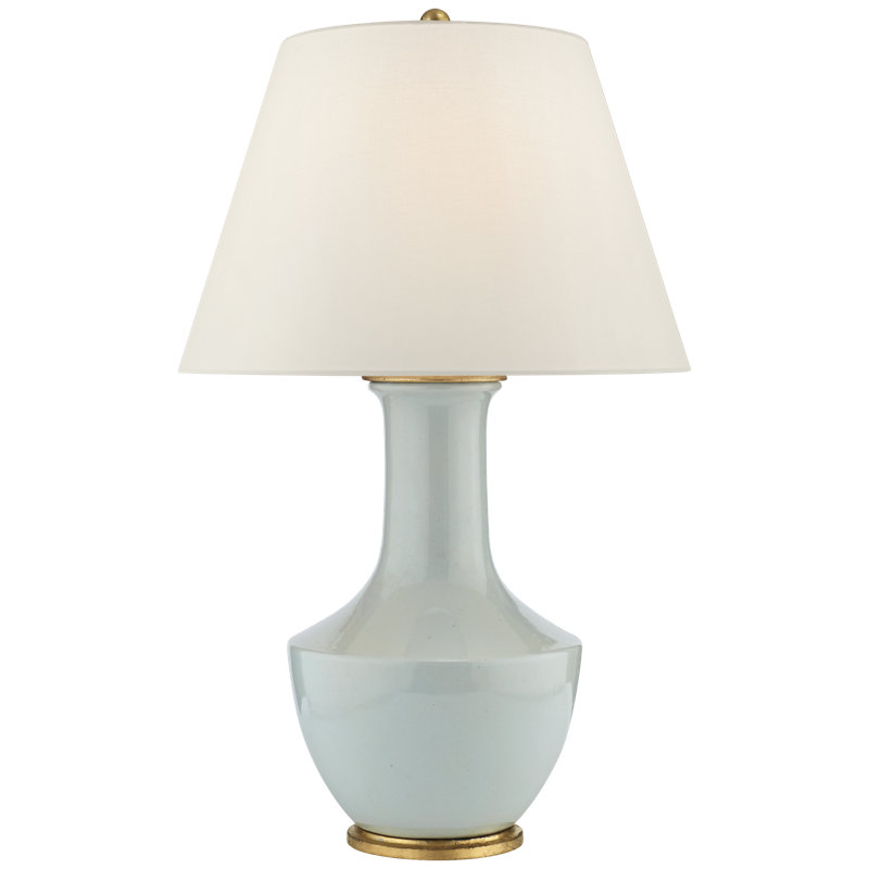 Chapman & Myers Lambay Table Lamp, Ice Blue Porcelain, Fabric