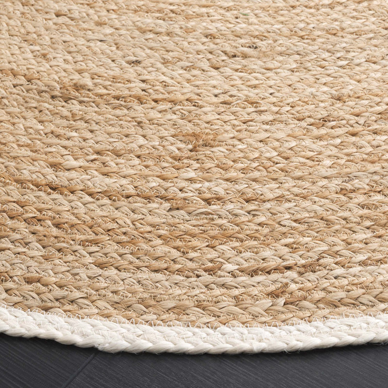 Natural Fiber Hand Woven Jute Pile Rug, Round 5'