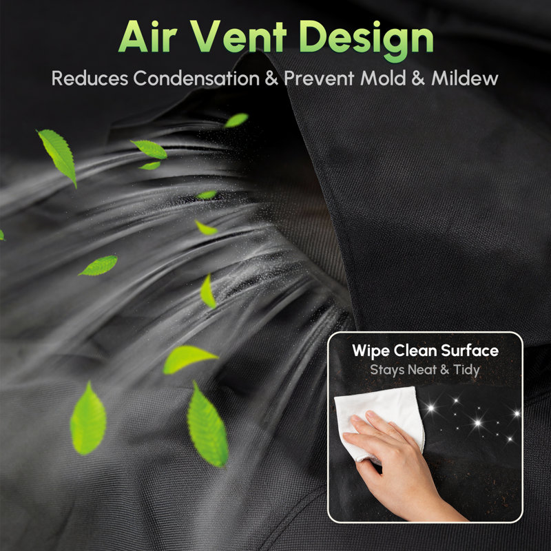 Patio Chair Covers Waterproof, Outdoor Furniture Covers For Rocking Chair, Heavy Duty Anti Uv Chair Cover, Fits Up To 35" H X 32" W X 32" D, Air Vent And Handles Included, Black