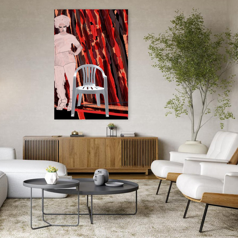 Art contemporain, art contemporain abstrait, H 48 po x l 32 po