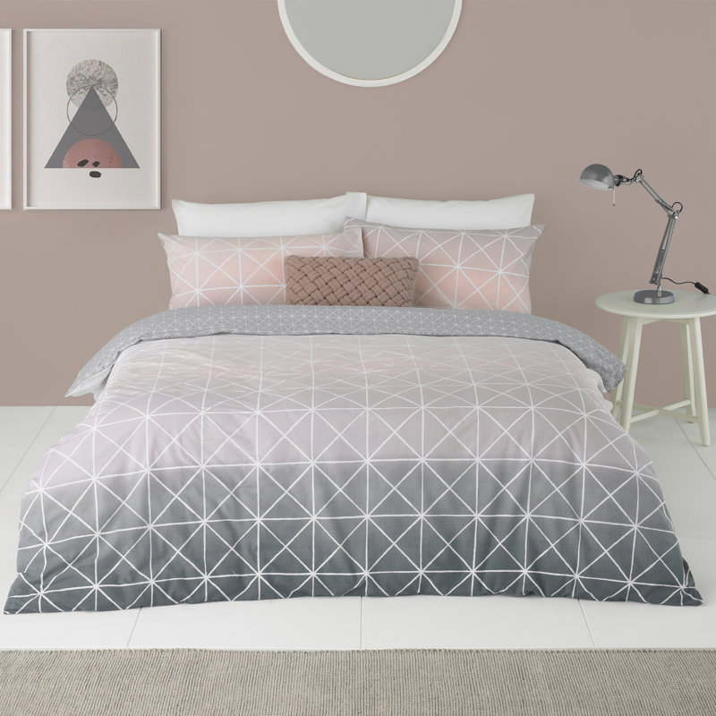 Kinyatta Geometric Shapes Duvet Cover Set with Pillowcases, Single - 1 Standard Pillowcase