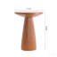 Light Coffee Magnesium Oxide Fluted Base Side Table, 17.72" Diameter Round Accent Table