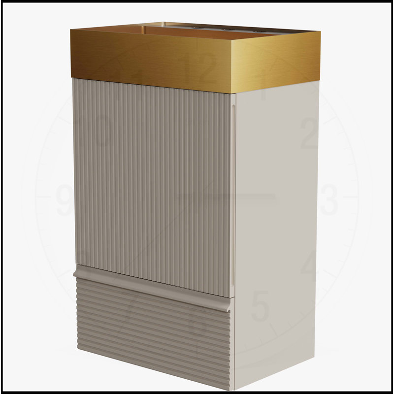 Meuble-lavabo moderne avec lavabo et rangement intégrés, Gris, H 32,7 po x l 20,09 po x P 13,79 po