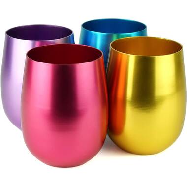 Cupture Wine Tumblers 10 oz 8 Pack in Assorted Colors