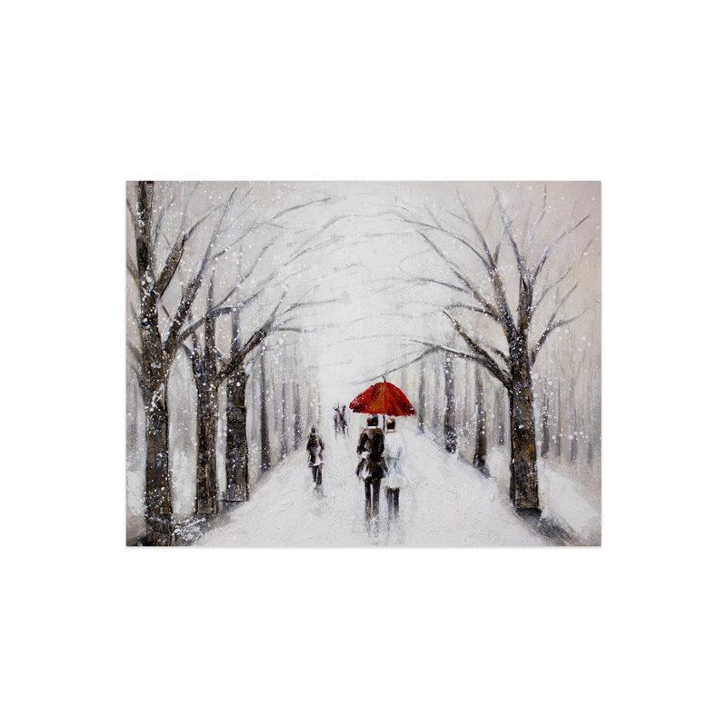Acrylic Painting Kiss In The Snow