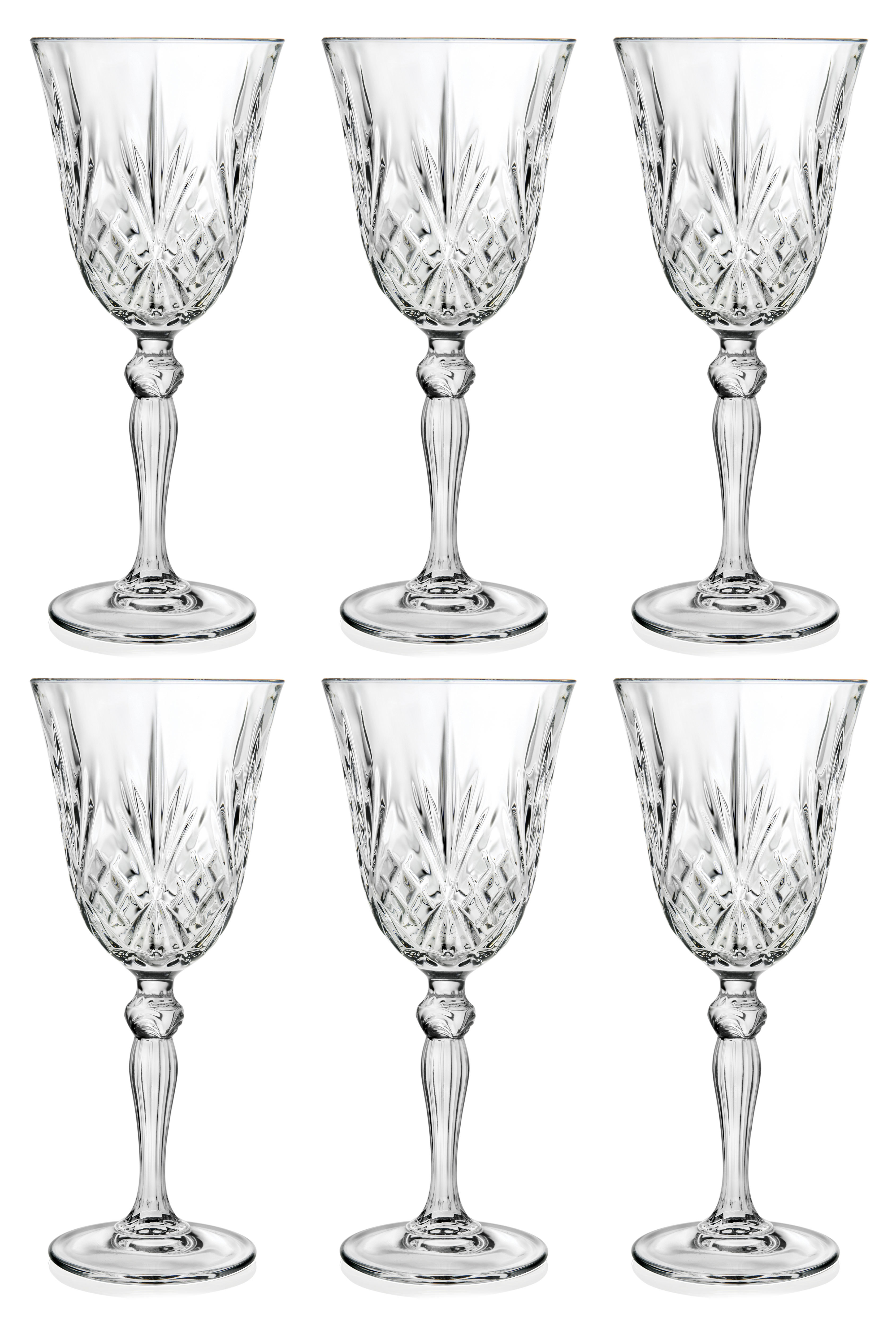 RCR Cristalleria Italiana Crystal Glass Drinkware Set (Water/Wine Goblet  (10 oz) - 4 Piece)