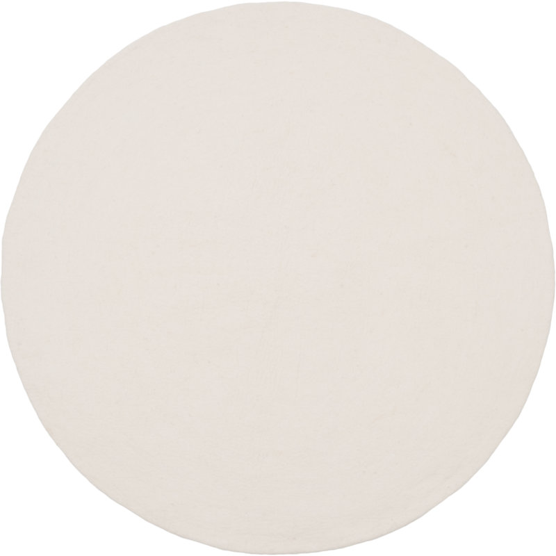 Round Solid Colour Wool Hand Woven Shag Area Rug, Round 120cm