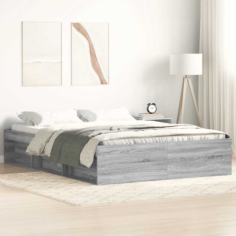 Afriani Bed, Kingsize (5'), Grey Sonoma