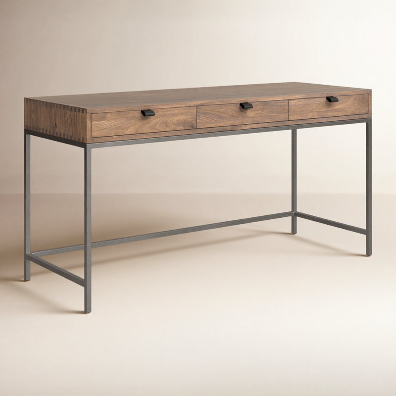 Loki Solid Wood Top Writing Desk, Auburn Poplar