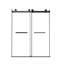 Porte de douche coulissante double sans cadre de 56 à 60 po x H 74 po avec verre trempé transparent de 5/16 po (8 mm) Avery-122259393
