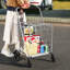 Chariot d'épicerie pliable à double panier avec roulettes-116794737