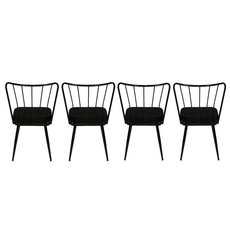 Jaidon 43cm H Slat Back Side Chair in Black, Black
