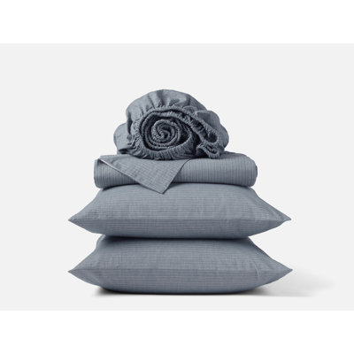 Organic Crinkled Percale 100% Cotton Percale Sheet Set