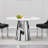 Dining Table Set, 45" Round Marble Dining Table with Velvet Dining Chairs, Circle Kitchen Table Set with Base, Dining Room Table and Chairs Set-944258886-944707403-944707445