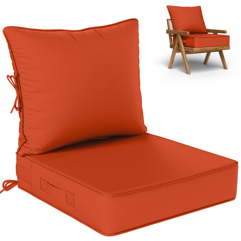 Coussin de siège / dossier d'extérieur, Orange, L 22 po x P 22 po