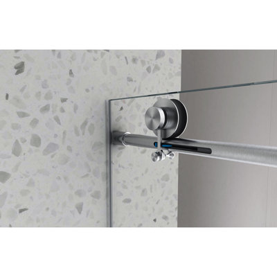 6063 Matte Black Bath Shower Enclosure - , Soft Closing, 70mm Stainless Steel Pulleys, Nano Easy Clean Tempered Glass Door With One Stationary & Sliding Door, 304 Large Adjustable Closing Feature,