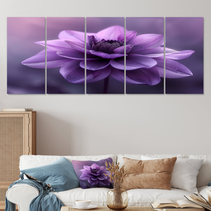«Mauve Natures Nuance», impression d'art mural Dahlia, H 32 po x l 80 po
