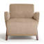 Fauteuil d'appoint confortable en velours Aura avec pieds en bois massif pour le salon