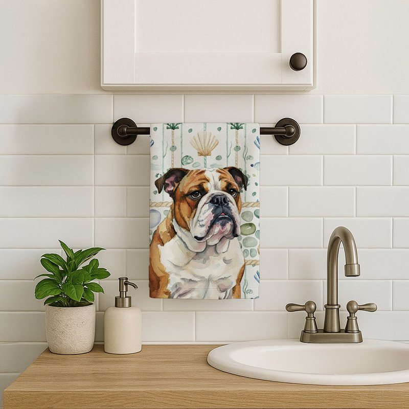 Serviette de cuisine Brindle and White, Bouledogue anglais bringé et blanc