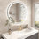 Miroir de salle de bain rond à DEL avec éclairage à DEL, anti-buée et à intensité variable de 3 couleurs, miroir mural avec homologation UL Rohs ETL et garantie de 3 ans