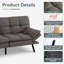 Canapé-lit convertible futon avec mousse à mémoire de forme-1431834982