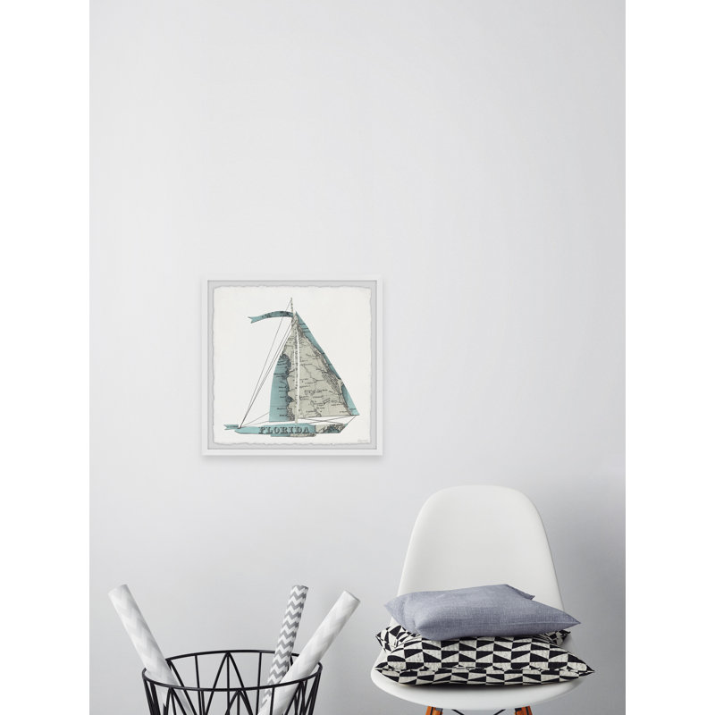 " Florida Sailing Boat ", 18" H x 18" W x 1.5" D