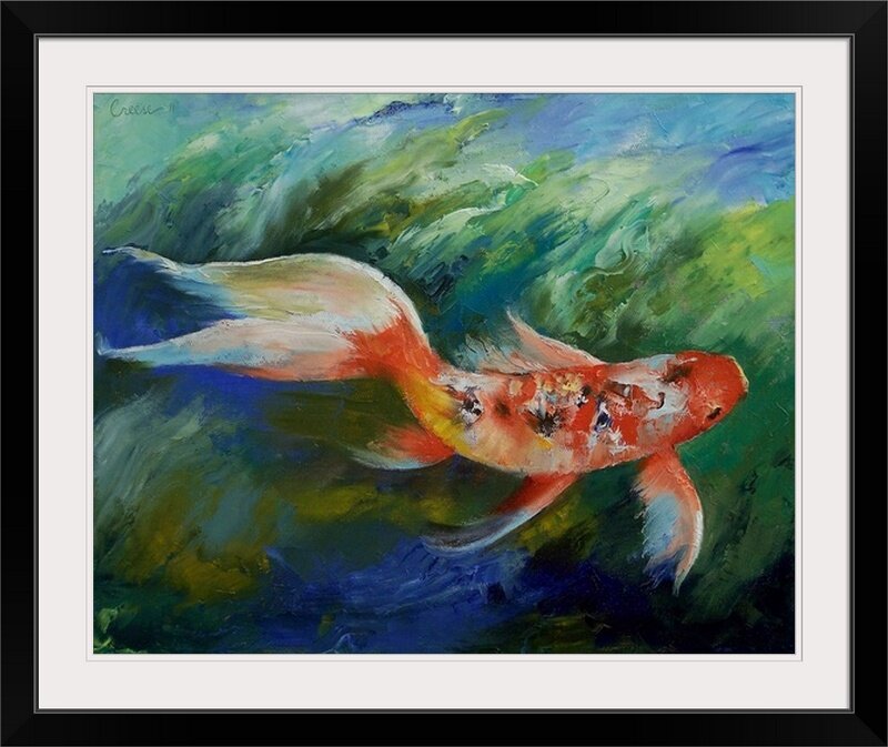 Showa Koi And Water Lily Canvas Art by Michael Creese