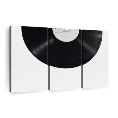 Ensemble de 3 disques vinyles sur toile